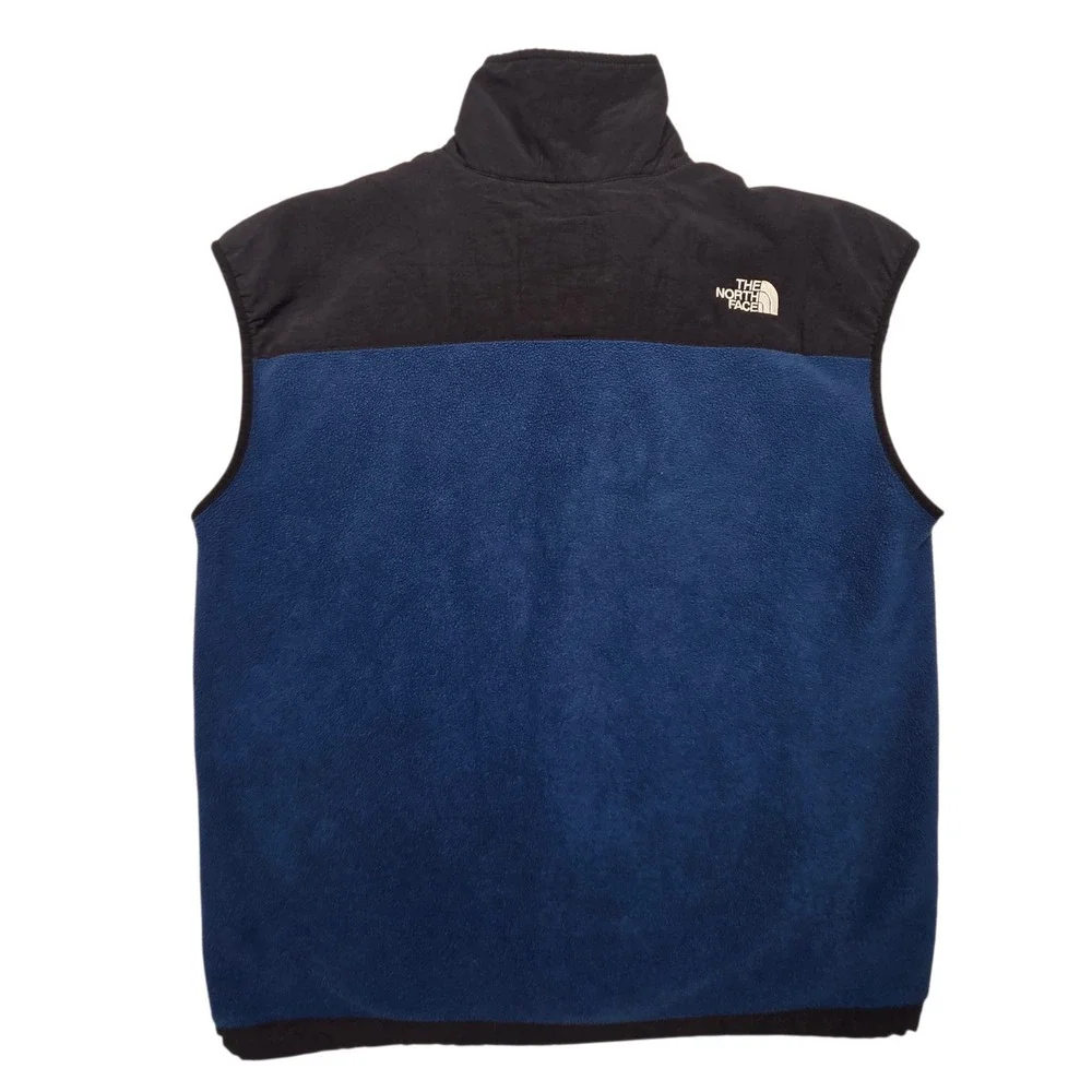 Vintage The North Face Polartec Fleece Vest Men L Blue Black Denali Full Zip Y2K